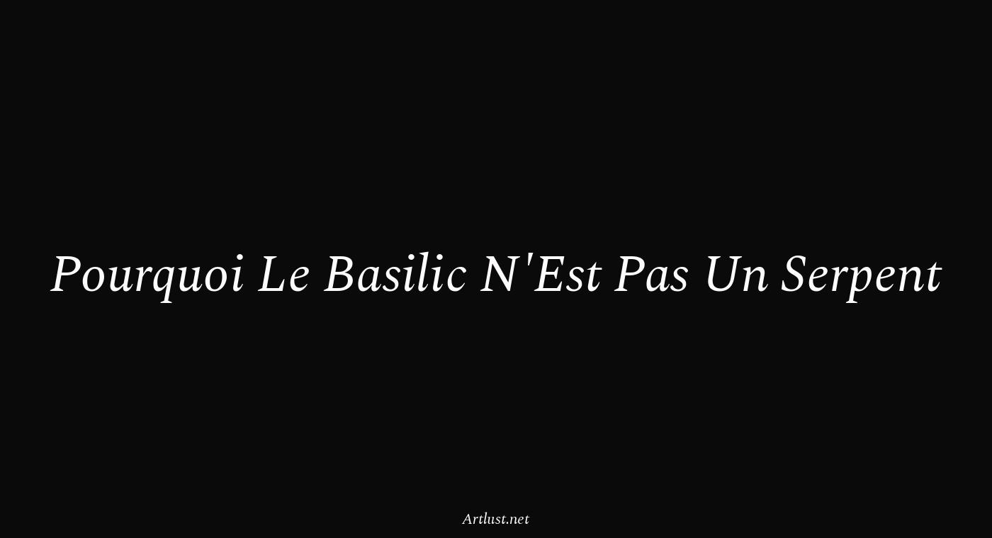 Pourquoi Le Basilic N